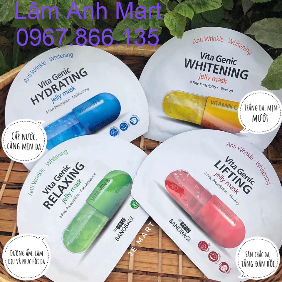 [Mã COSHOT03 giảm 10% đơn 350K] Mặt Nạ Giấy dạng viên thuốc Banobagi Vita Genic Jelly Mask 30ml hàn quốc (đủ 7 màu) | BigBuy360 - bigbuy360.vn