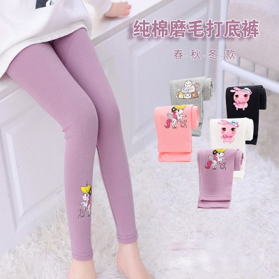 😊Yuehao😊 Quần Legging Cotton Tinh Khiết Vừa Vặn In Hình Pegasus Hoạt Hình Dễ Phối Đồ Dành Cho Bé Gái 3-8 Tuổi 2021