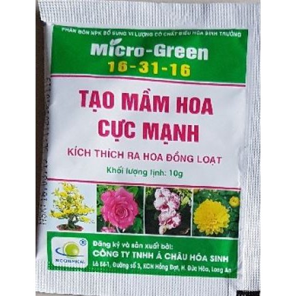 Micro Green 16-31-16 gói 10gr - Phân bón tạo mầm hoa cực mạnh