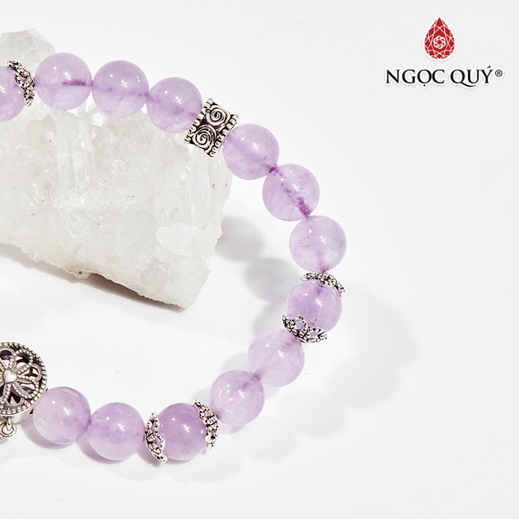 Vòng tay TA tím phối charm - Ngọc Quý
