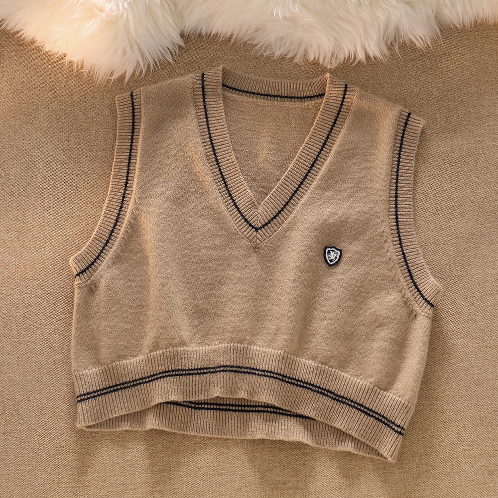 Korean fashion women's knitted V-neck sleeveless vest | BigBuy360 - bigbuy360.vn