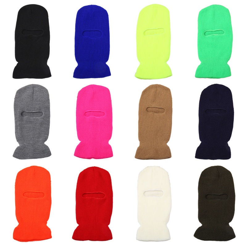Mũ Balaclava Đan Len Che Phủ Toàn Diện Nhiều Màu Sắc Có 1 Lỗ Giữ Nhiệt Cho Trẻ Em Và Người Lớn