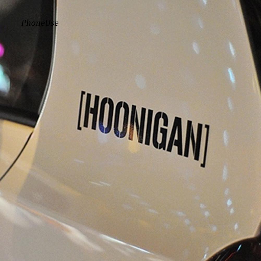 Decal trang trí tường / Xe - Chữ HOONIGAN ( Trắng và Đen )