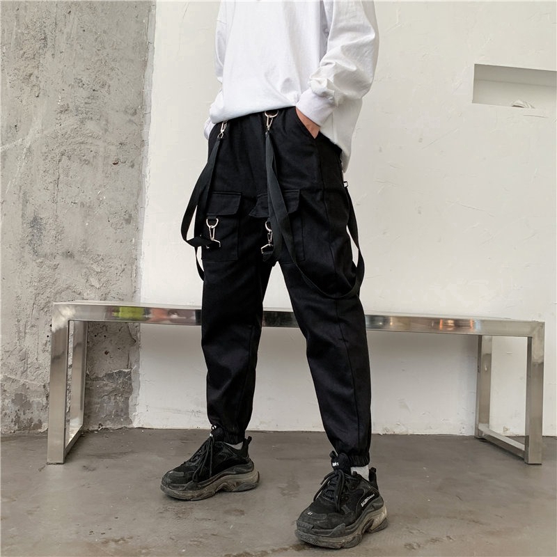 Unisex Harajuku Style Cargo pants Multi Pockets Casual pant High Waist Solid Cargo Pants work pants | BigBuy360 - bigbuy360.vn