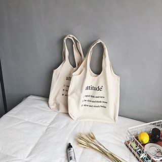 Túi Tote Attitude vải canvas