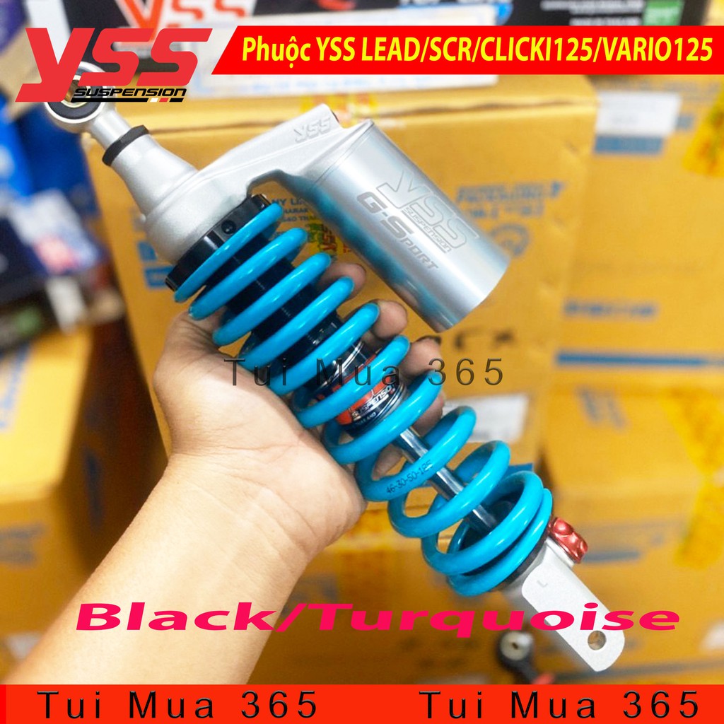 Phuộc YSS Bình Dầu Vario, Vision, Click, SCR, Lead G Sport Black,Turquoise