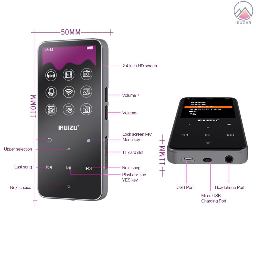 Máy chơi nhạc MP3 MP4 RUIZU D10 8GB kết nối bluetooth chất lượng