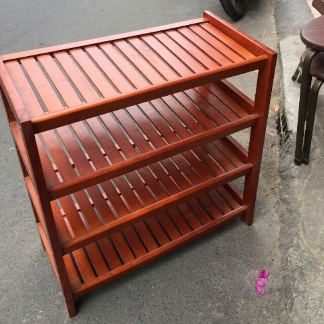 Kệ dép gỗ 60cm - 4 tầng