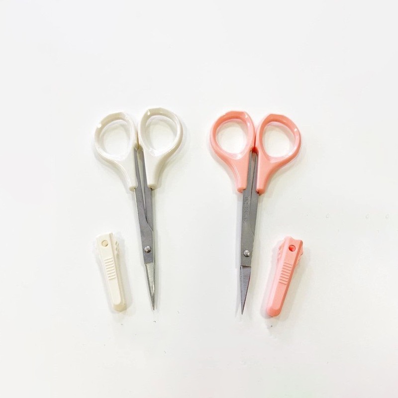 Kéo cắt mi mắt giả bằng thép cao cấp chống gỉ màu hồng/ trấng chính hãng XUKASHOP chuyên dùng cho makeup