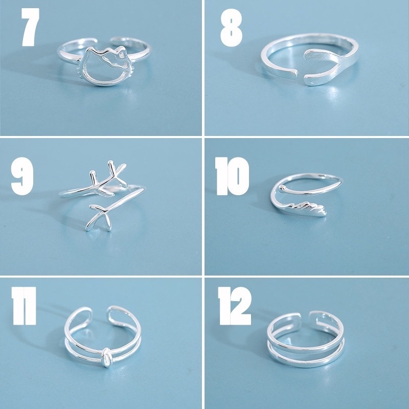 MANYUE Nhẫn hở thiết kế đơn giản phong cách cổ điển