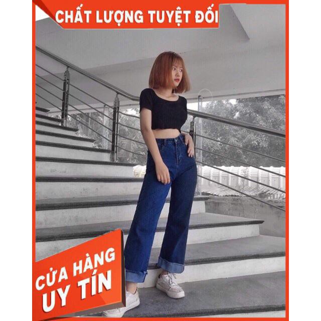 [Mã WASTMAY giảm 15% tối đa 30K đơn 150K] QUẦN JEANS ỐNG RỘNG GẤP ỐNG LƯNG CAO | BigBuy360 - bigbuy360.vn