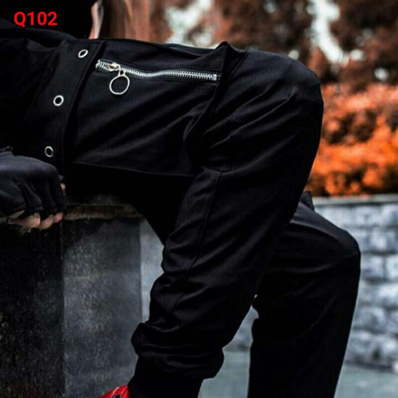 <FREE SHIP> Quần jogger vải kaki co giãn xịn khóa zip túi hộp cực chất