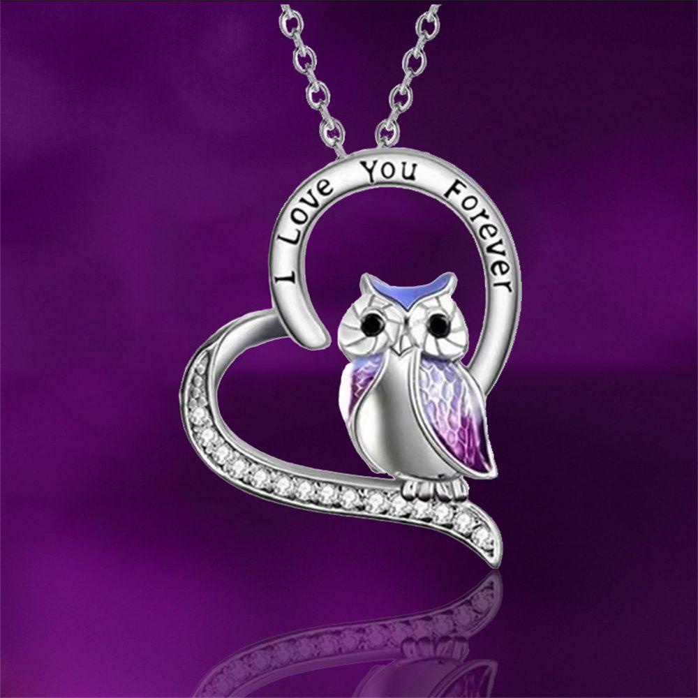 Vòng cổ Mặt Trái Tim Khắc Chữ I Love You Forever Dùng Làm Quà Tặng Ngày Của Mẹ