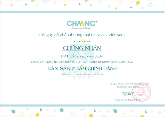 Hàng chính hãng  Bộ ragan dài tay CHAANG -4 màu