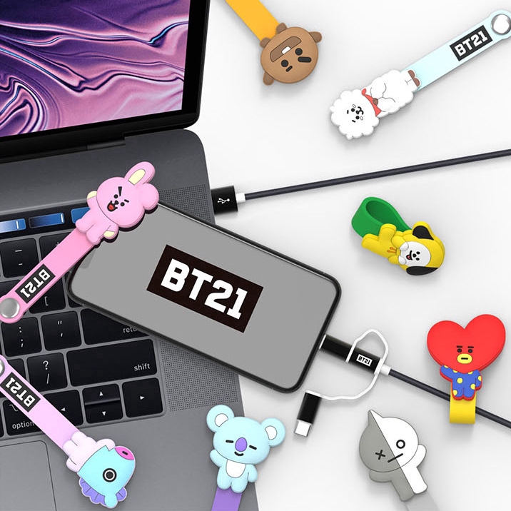 A133 ❤️ PUNIQ SPACE on hand 100% official BT21 BTS original authentic  3 IN 1 CHARGER CABLE Dây Cáp Sạc 3 Trong 1  Chính Hãng