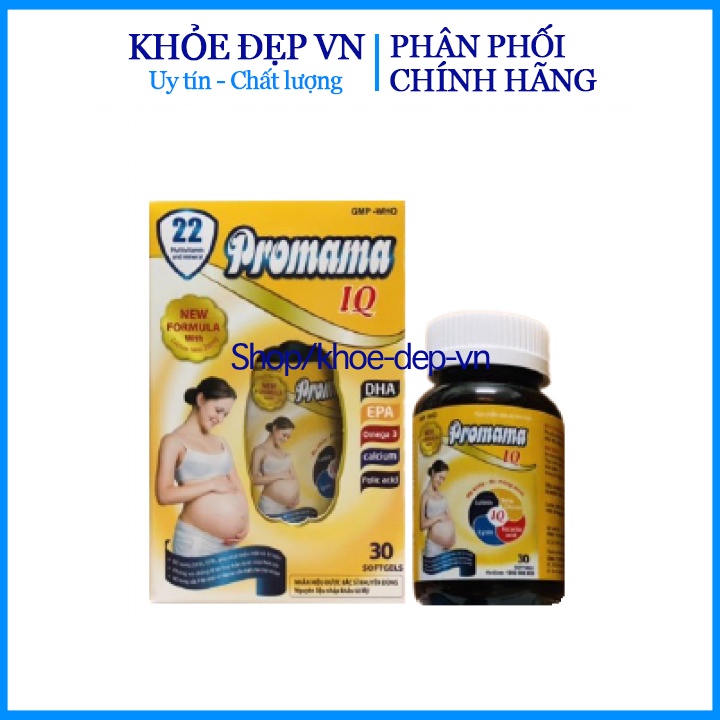Vitamin Cho Mẹ Bầu Promama IQ- Hộp 30 viên bổ sung vitamin và dưỡng chất cần thiết cho phụn nữ mang thai