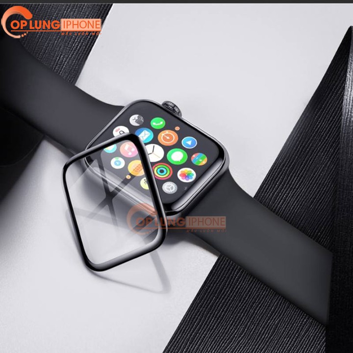 Kính Cường Lực Apple Watch 38mm 40mm 42mm 44m Full keo bảo vệ màn hình Cong 9H cho Series 5 4 3 2 1