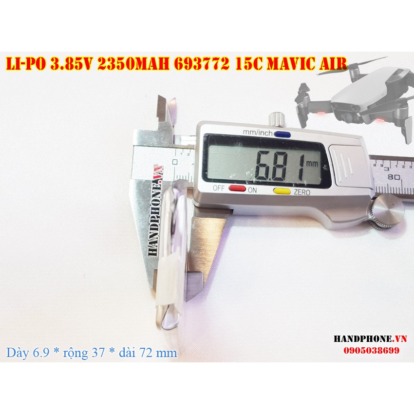 Pin Li-Po 3.85V 693772 2350mAh Dòng xả cao 15C (Lithium Polymer) thay thế cho DJI Mavic AIR Flycam-máy bay điều khiển