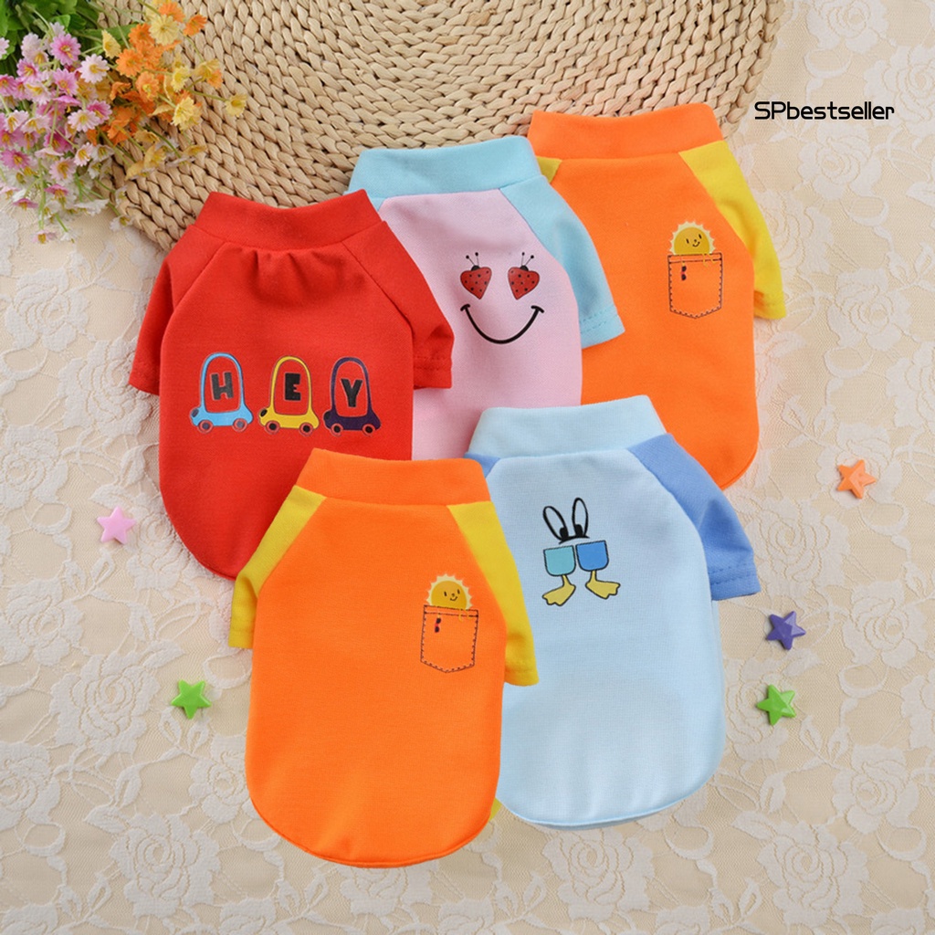 Áo thun cổ tròn in họa tiết thời trang mùa hè cho cún cưng