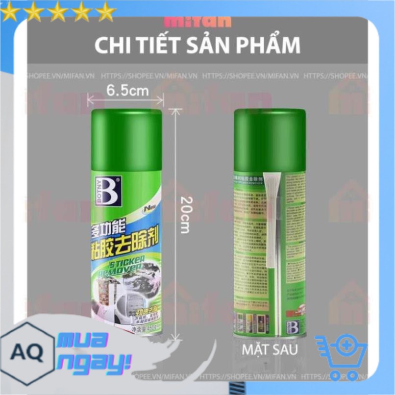 Chai Xịt Tẩy Keo, Nhưa Đường, Băng Dính, Vết Bám Khó Rửa Trên Xe Máy, Ô Tô Remove of sticker 450ml GDTK57