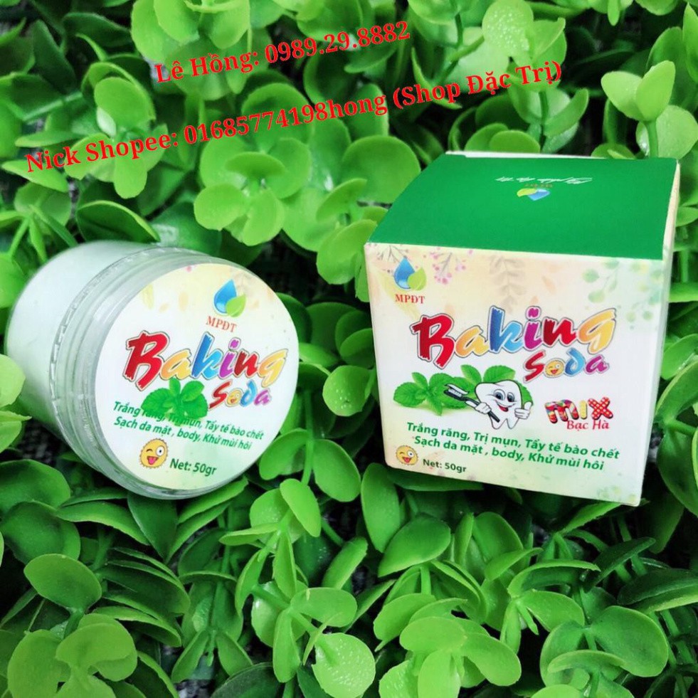 Baking soda mix Bạc Hà - Làm Trắng răng, Thơm miệng, Khử mụn, Mịn da, Khử mùi, Tẩy da chết… [Hàng Chính Hãng]