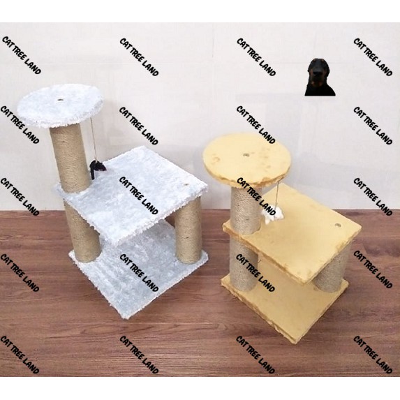 TRỤ CÀO MÓNG (CATTREE) BẰNG GỖ CHO MÈO 3 TẦNG SIZE LỚN 30*30*50 - NHÀ CÂY CHO MÈO CÀO MÓNG