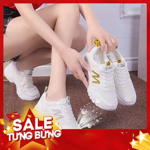 [FreeShip Từ 99k]GIÀY SNEAKERS NỮ ĐỘN ĐẾ /GIÀY THỂ THAO TRẮNG CHỮ M - Hàng nhập khẩu