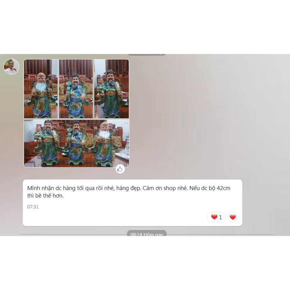 Bộ Tam Đa men màu Phúc - Lộc - Thọ