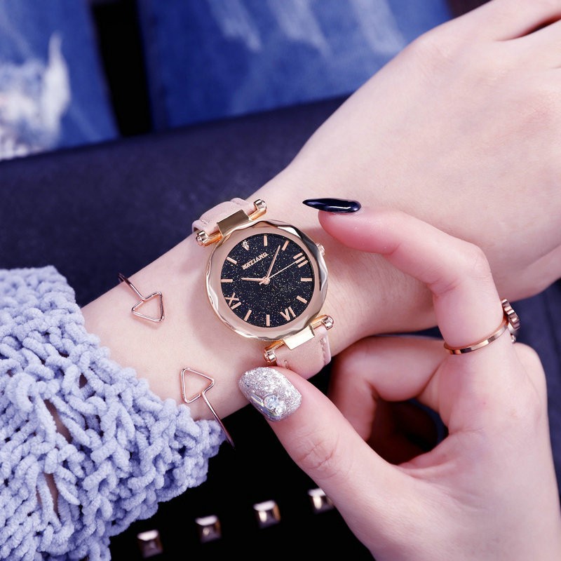 Đồng hồ thời trang nữ Mstianq dây da lộn tuyệt đẹp, mềm êm tay, mặt la mã độc đó ( Mã: MS08 ) | BigBuy360 - bigbuy360.vn