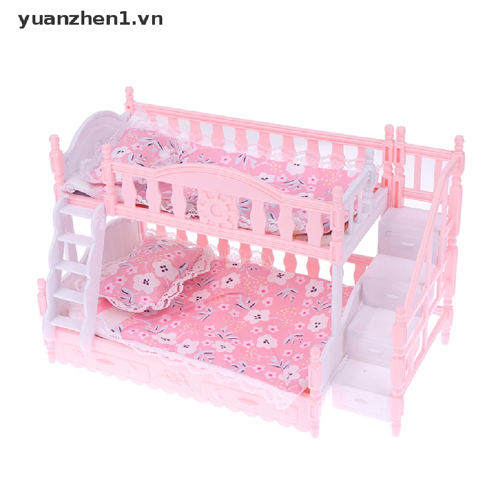 Giường Ngủ Đôi Phong Cách Công Chúa Châu Âu Trang Trí Nhà Búp Bê