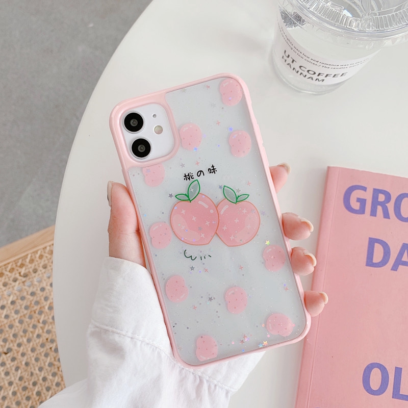 Ốp iphone - Ốp lưng viền Dâu Cam Nhật kim tuyến 6/6plus/6splus/7/8/7plus/8plus/x/xs/xsmax/11/11promax - Awifi S3-6(BX) | BigBuy360 - bigbuy360.vn