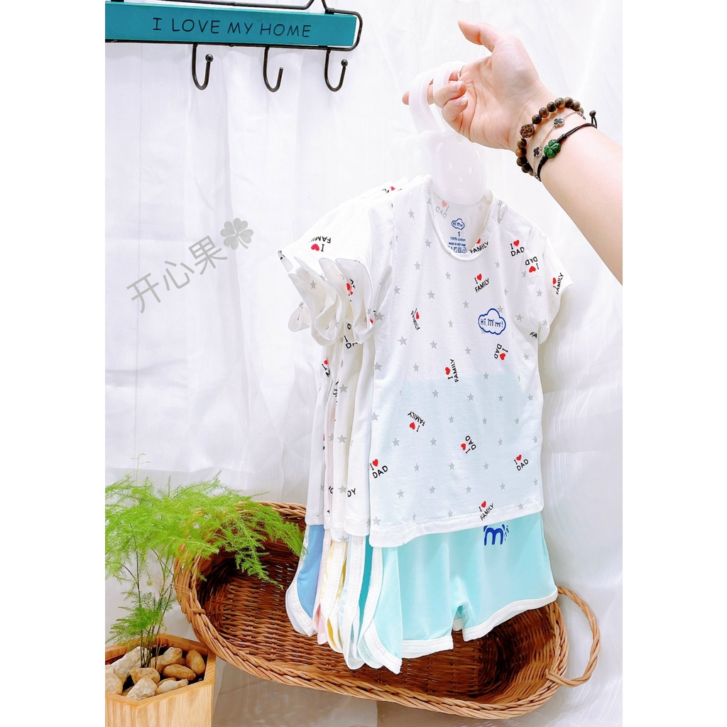 Hi.mom. Bộ cộc vải sợi tre petit mát lạnh cho bé
