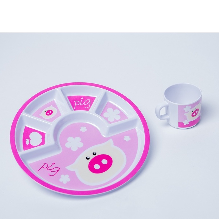 Bộ 10 khay ăn cơm trẻ em nhựa Melamine cho bé 2-3-4-5 tuổi nhiều mẫu khác nhau