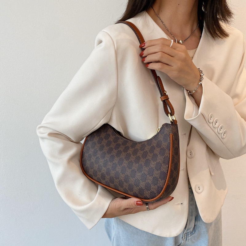 Túi đeo vai họa tiết nửa mặt trăng thời trang cho nữ