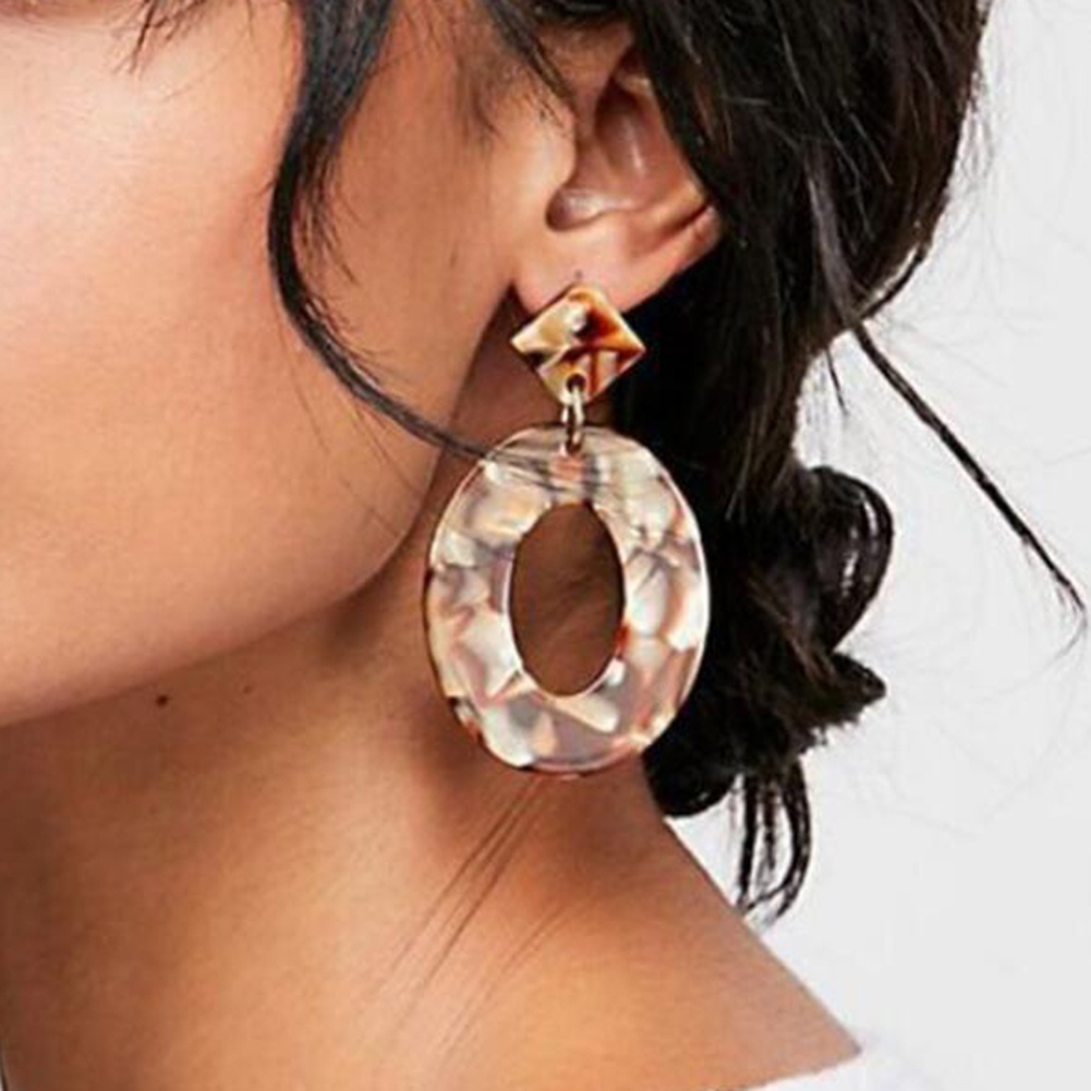 Đôi Bông Tai Họa Tiết Hình Học Thời Trang Cho Nữ