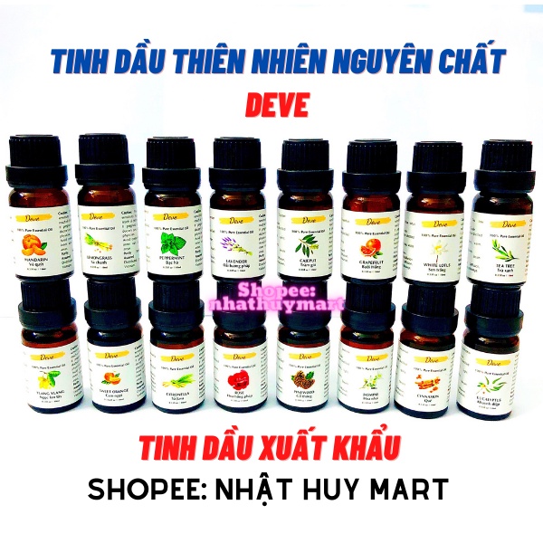 Tinh dầu thiên nhiên nguyên chất Deve tinh dầu cao cấp