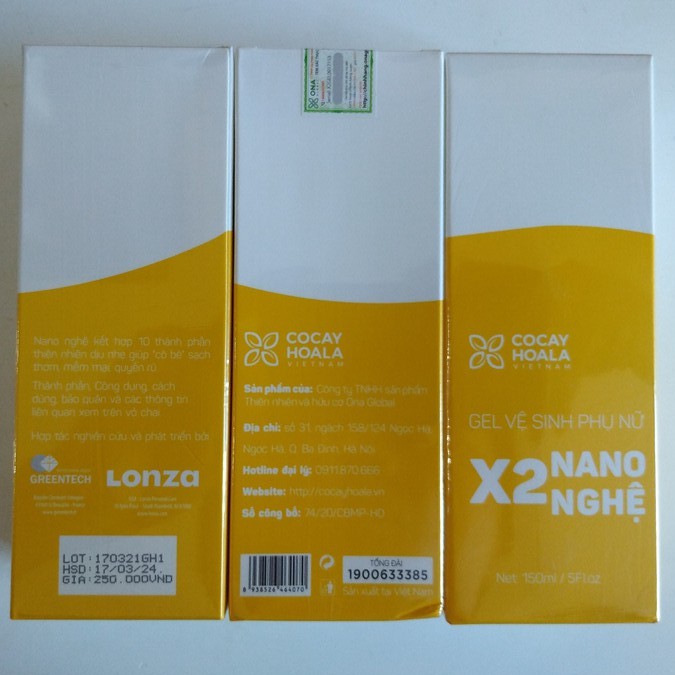 Gel X2 Nano Nghệ 150 ml - Dung dịch vệ sinh phụ nữ Cocayhoala