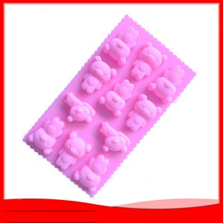 HCM - Khuôn silicon gấu  đổ rau câu, kẹo dẻo, socola 11 viên