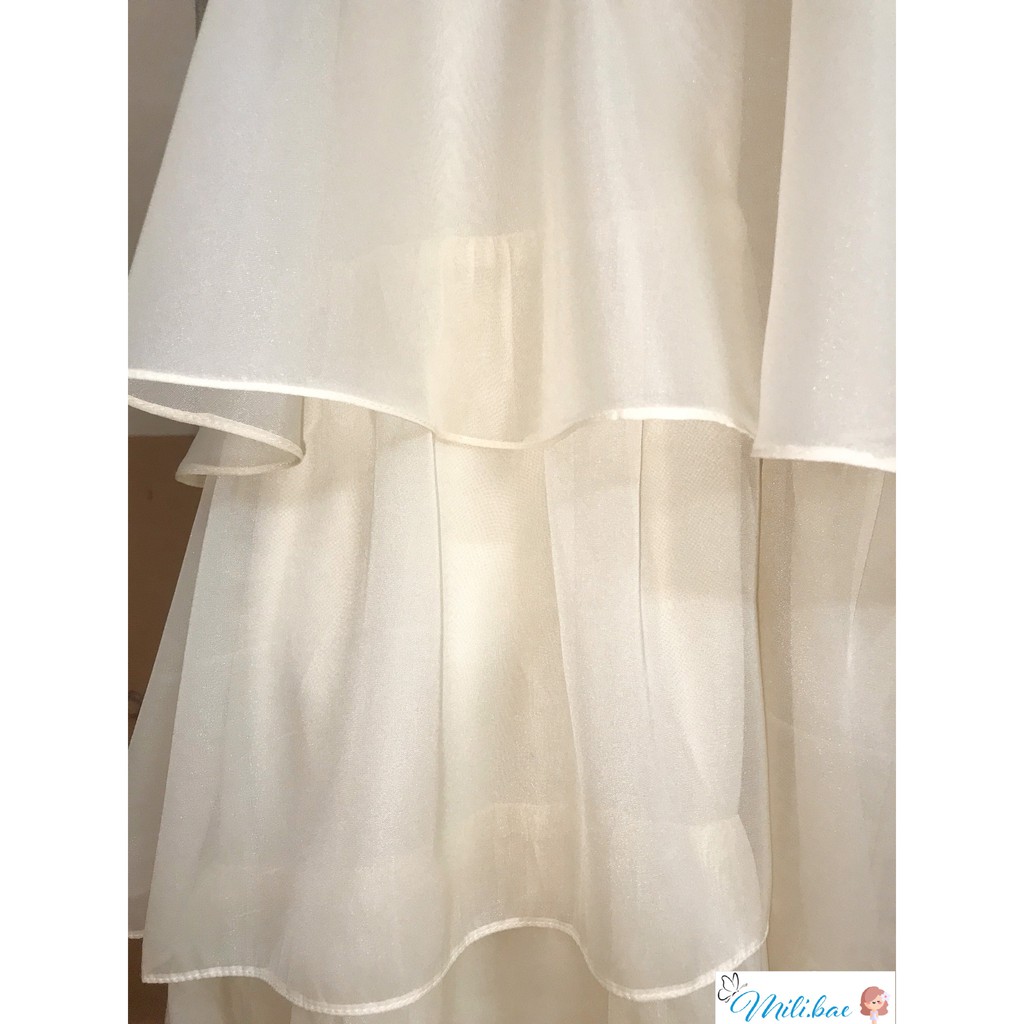 [Mã ICLN6420 giảm 20K] Váy Maxi Yếm Bèo Tầng Cổ Đính Hoa Hai Lớp Chất Đẹp Váy Đi Biển Babydoll Mili Bae (clip hình thật) | BigBuy360 - bigbuy360.vn