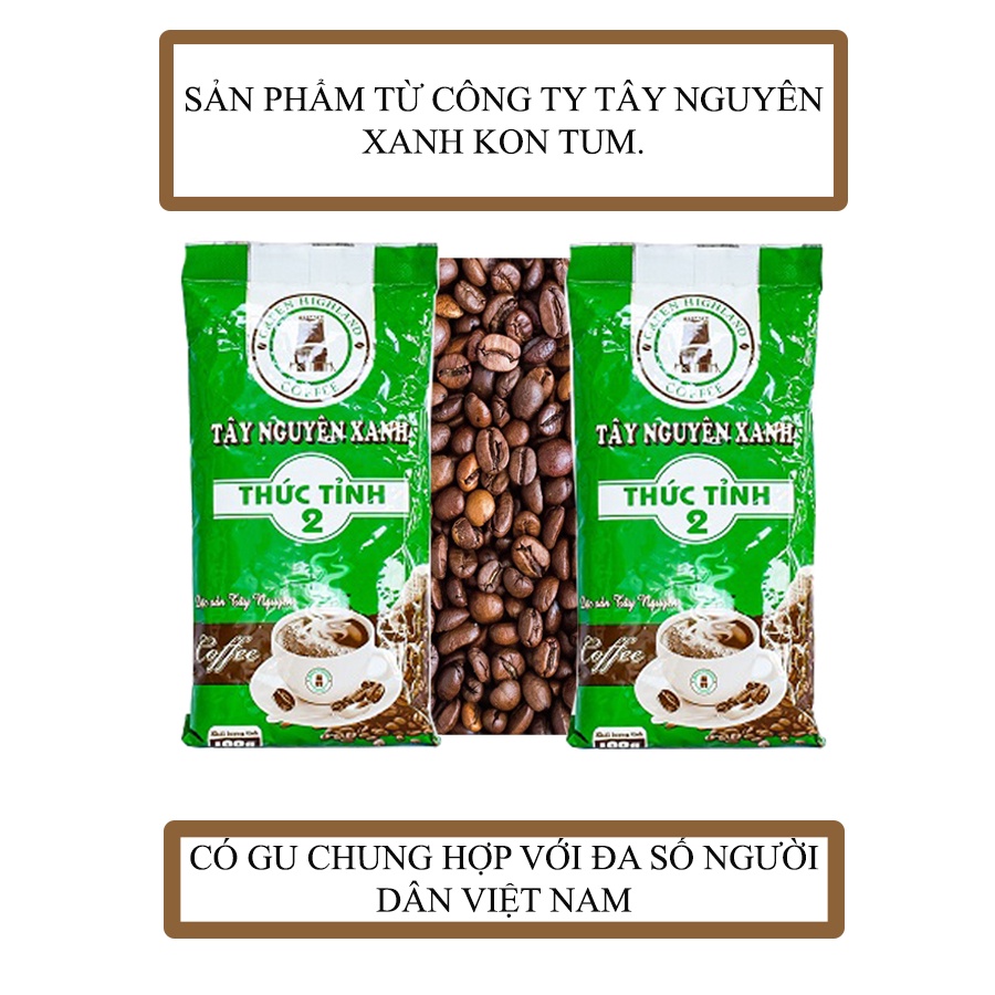 Cà phê rang xay nguyên chất sạch pha phin Thức tỉnh 2 Tây Nguyên Xanh 500g ocop Kon Tum | BigBuy360 - bigbuy360.vn