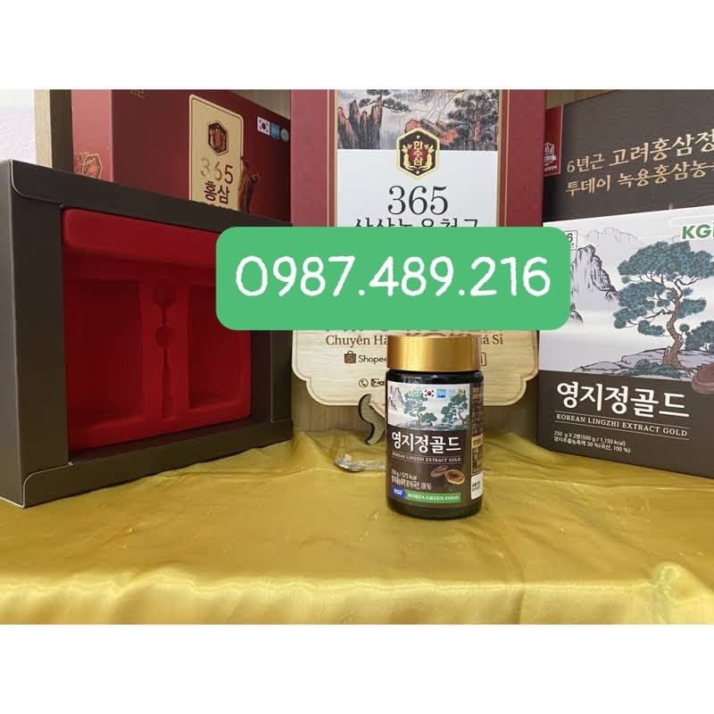 Cao Hồng Sâm Linh Chi Korea Green Food  Hộp 2 lọ x 250gr