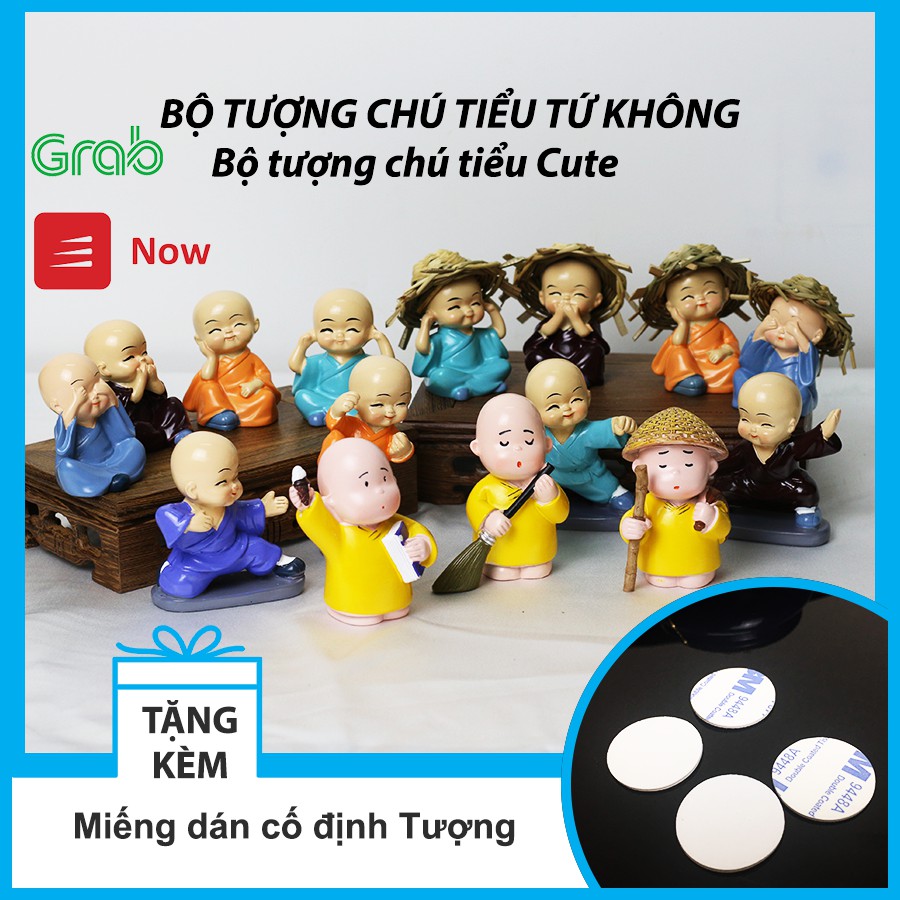 Bộ tượng tứ không - Bộ tượng chú tiểu cute - Bình an, sức khỏe - Hiên Nhà
