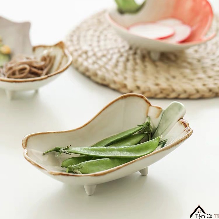 Đĩa sứ hình rau củ