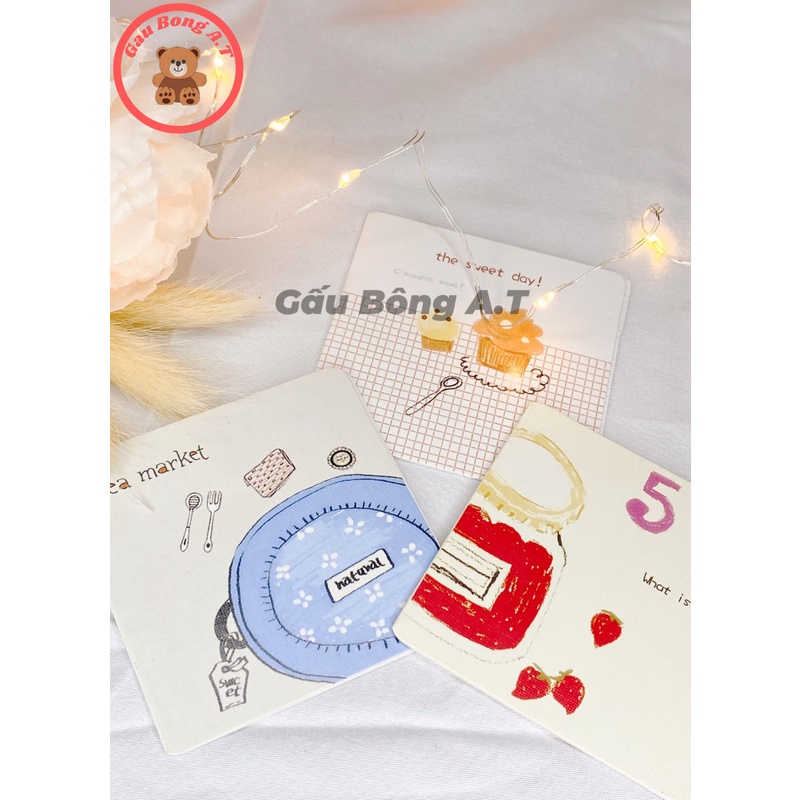Thiệp Gấp_Thiệp chúc mừng sinh nhât, cảm ơn, tình yêu in hình dễ thương