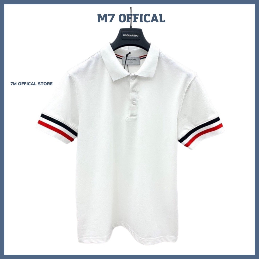 Áo polo Thom nam nữ logo thêu cổ bẻ vải cá sấu Cotton trẻ trung - 7M official