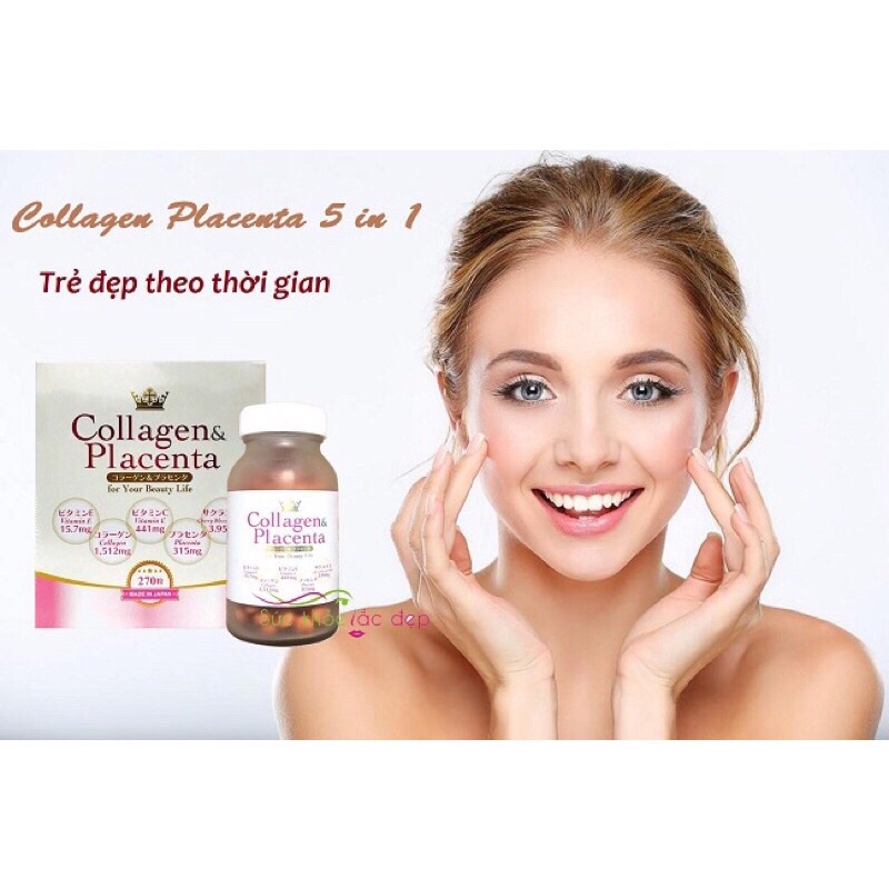 [Mã COSDAY -50K đơn 150K] Viên Uống Trắng Da Collagen Placenta 5in1 Nhật Bản 270 Viên[ Hàng Chuẩn ]