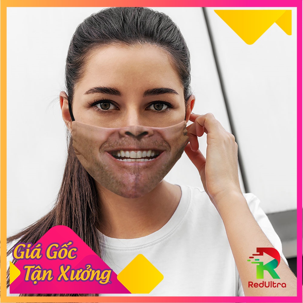 Khẩu Trang Vải Hàn Quốc Mặt Đàn Ông_010 RedUltra Vải Cotton 100%, Kháng Khuẩn, Không Đau Tai, Dễ Thở Dành cho Nam Nữ