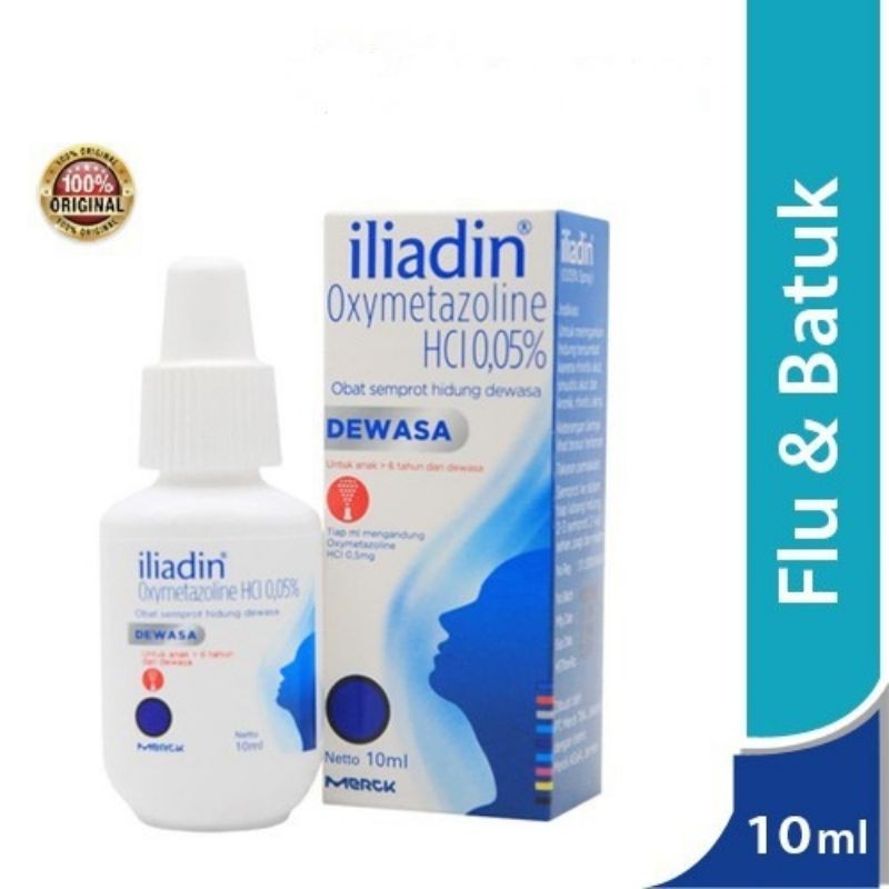 (hàng Mới Về) Bình Xịt Mũi Iliadin 0.05% 10ml Cho Người Lớn