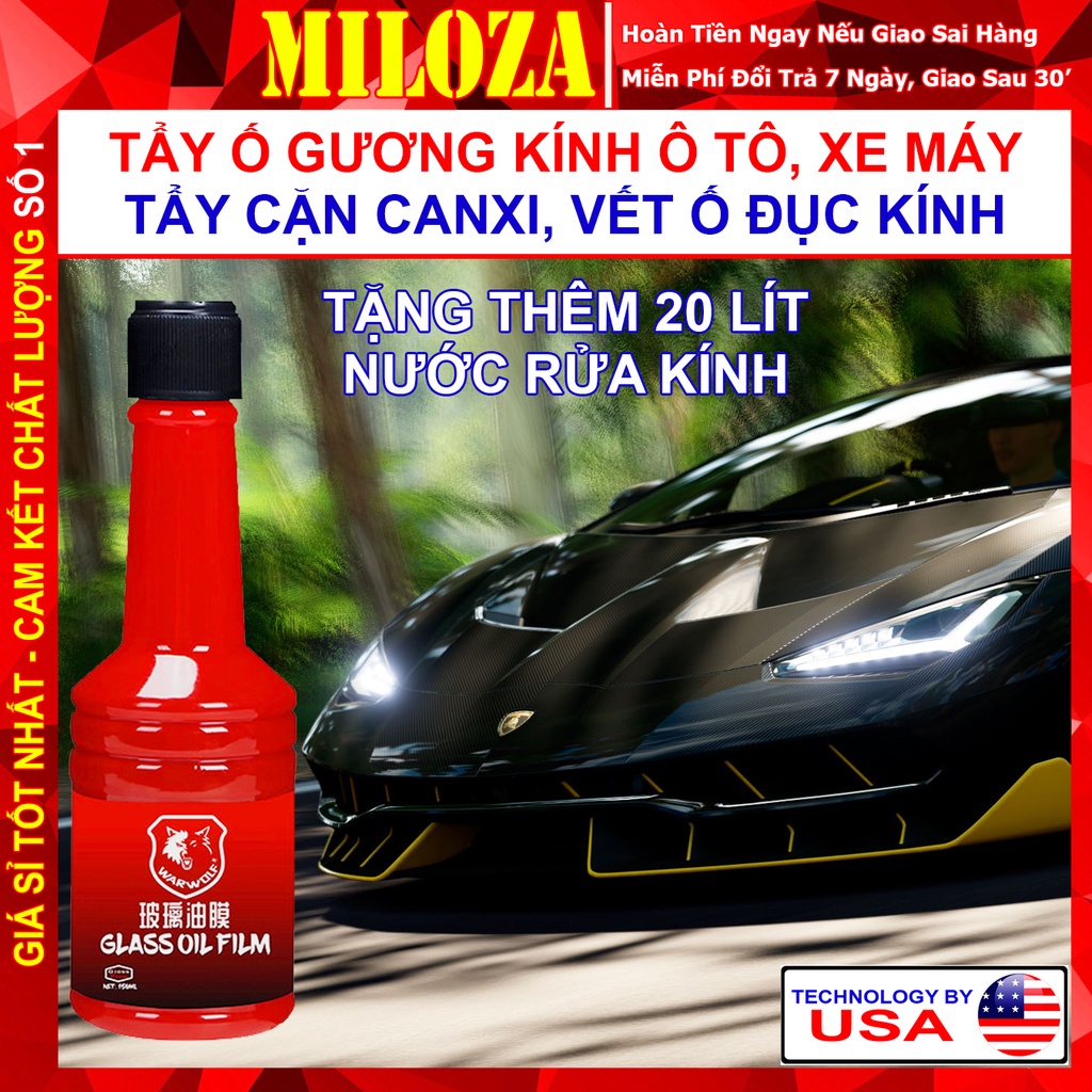 Tẩy Cặn Canxi - Ố Kính Ô tô Làm Sạch Xe Bị Mốc, Mờ Đục Giúp Tăng Tầm Nhìn, An Toàn Tài Xế WW