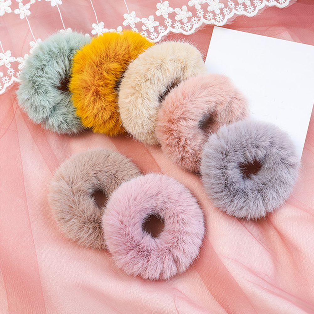 Dây Cột Tóc Scrunchies Bằng Lông Chồn Nhân Tạo Có Giá Đỡ Cho Nữ